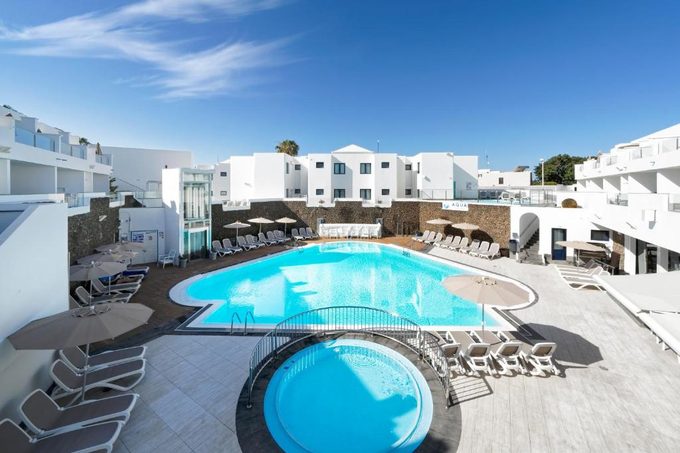 Aqua Suites boutique hotel exterior — modern poolside accommodation Puerto del Carmen Lanzarote