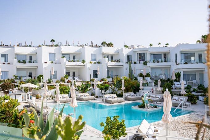 Lani's Suites de Luxe pool and ocean view — adults-only hotel in Puerto del Carmen Lanzarote