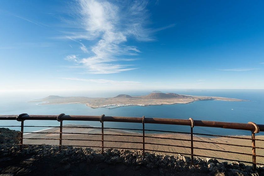 Mirador del Rio Lanzarote — Cesar Manrique cliff-top viewpoint with panoramic Atlantic Ocean views over La Graciosa island