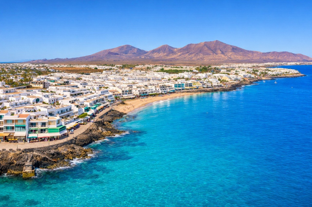 Playa Blanca Lanzarote coastline — marina Rubicón and Papagayo beaches